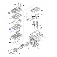 Jue. De Rep. Completo //  9125120040   (bulón, Tapa, Entretapa Y Junta)  Compresor Bicilindrico Volvo 912 512 0080  Fh/ Fm/